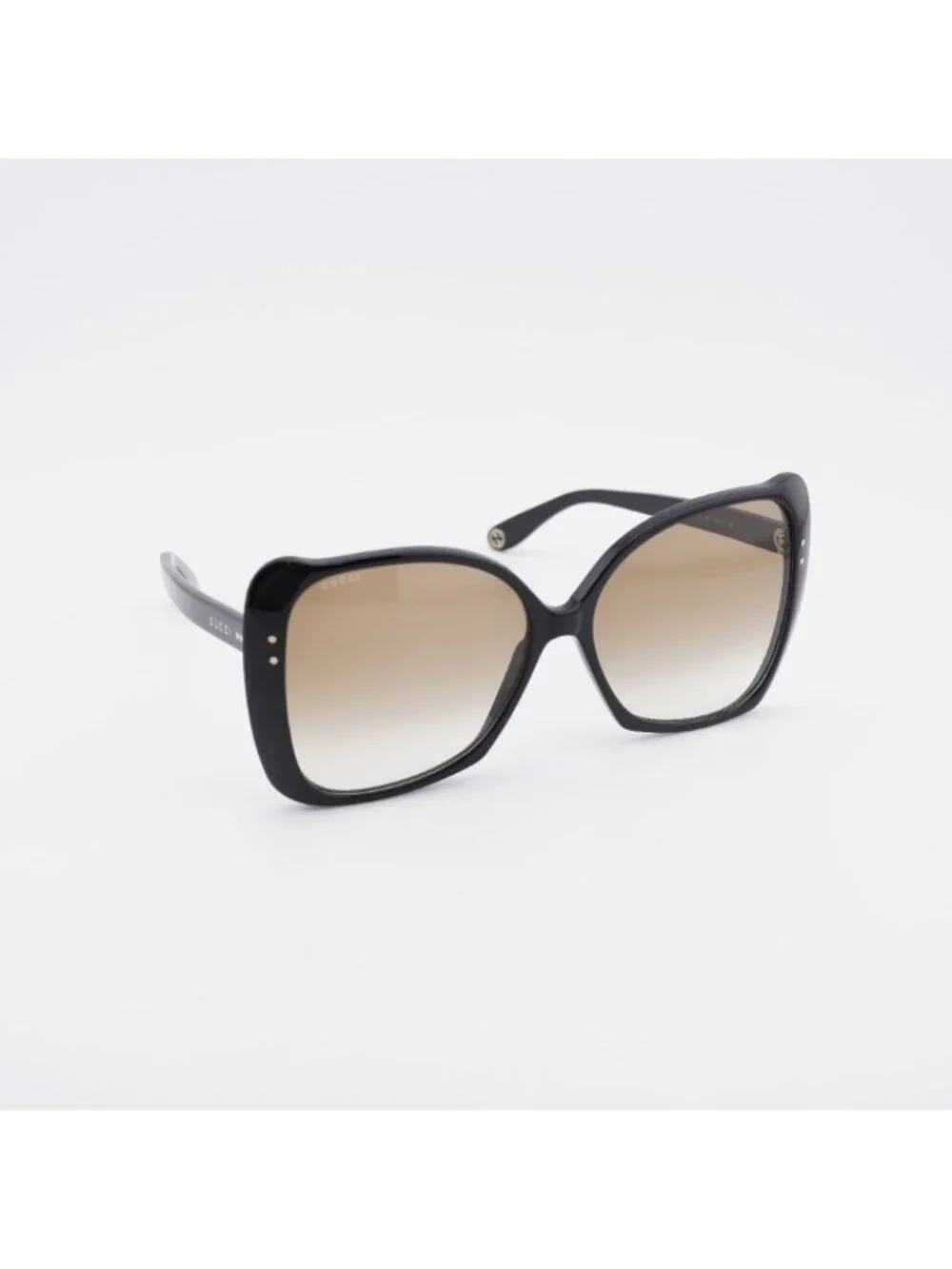 Gucci GG0471S 001 Sunglasses Black Butterfly Frame, Brown Gradient Lenses